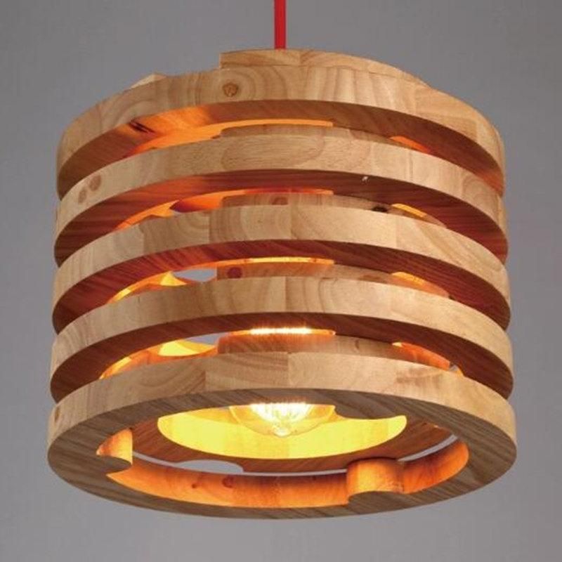 Creative Wood Pendant Light Indoor Dining Room Foyer Home Adornment Pendant Light (WH-WP-44)