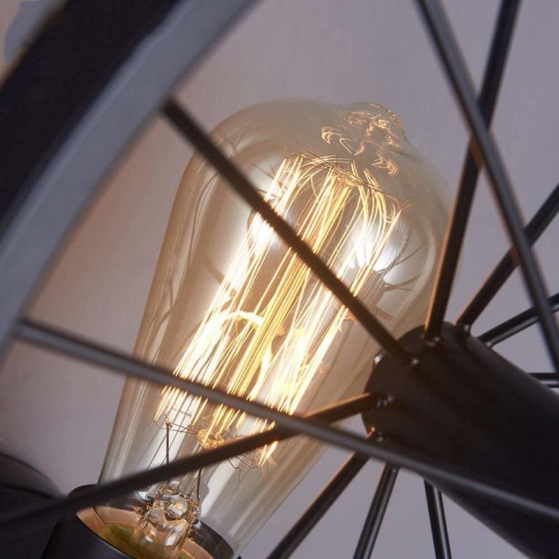 Retro Pull Down Wheel Ceiling Light Fixtures for Indoor Home Lighting (WH-LA-07)