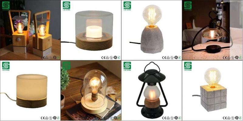 Night Reading Portable Lantern Design Bamboo Iron Frame Rechargeable Desk Lamp