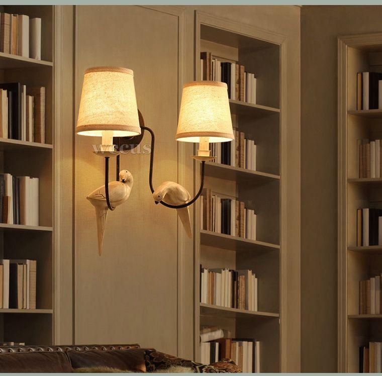 Retro Loft Wall Lamp Double Heads Bird Light Study Office Stair Aisle Living Room Bedroom Birds Wall Light (WH-VR-45)