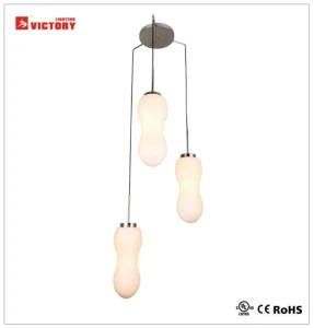 Design Modern Suspension White Glass Chandelier Pendant Lamp for