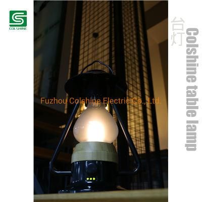 Vintage LED Table Lamp Outdoor Camping Lantern with USB Powerbank