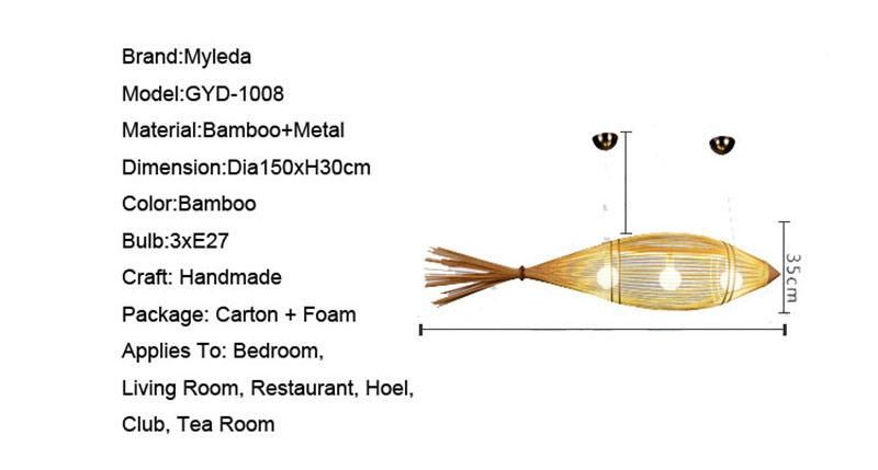 Fish Shape Pendant Hotel Decorative Lighting