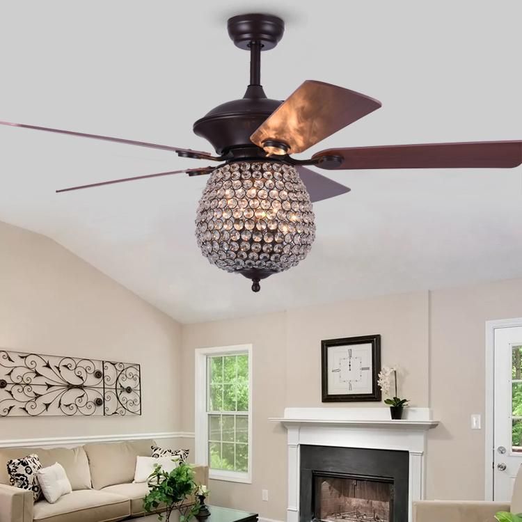 Low Power Consumption Plywood 52inch Decorative Indoor Industrial LED Ceiling Fan with Light