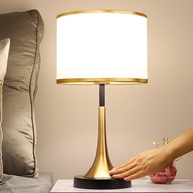 Hotel Decoration Lighting Fabric Bedside Modern Table Lamp Desk Bedroom Bedside American Style Table Lamp Modern Simplicity Study Lamp