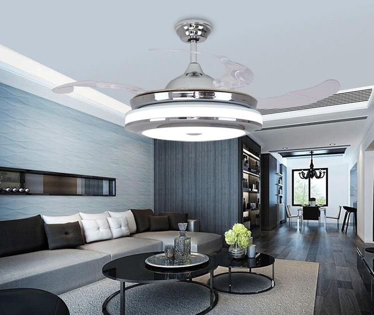 LED Ceiling Fan with Light Modern Invisible Ceiling Fan Lights LED Chandelier Fixtures