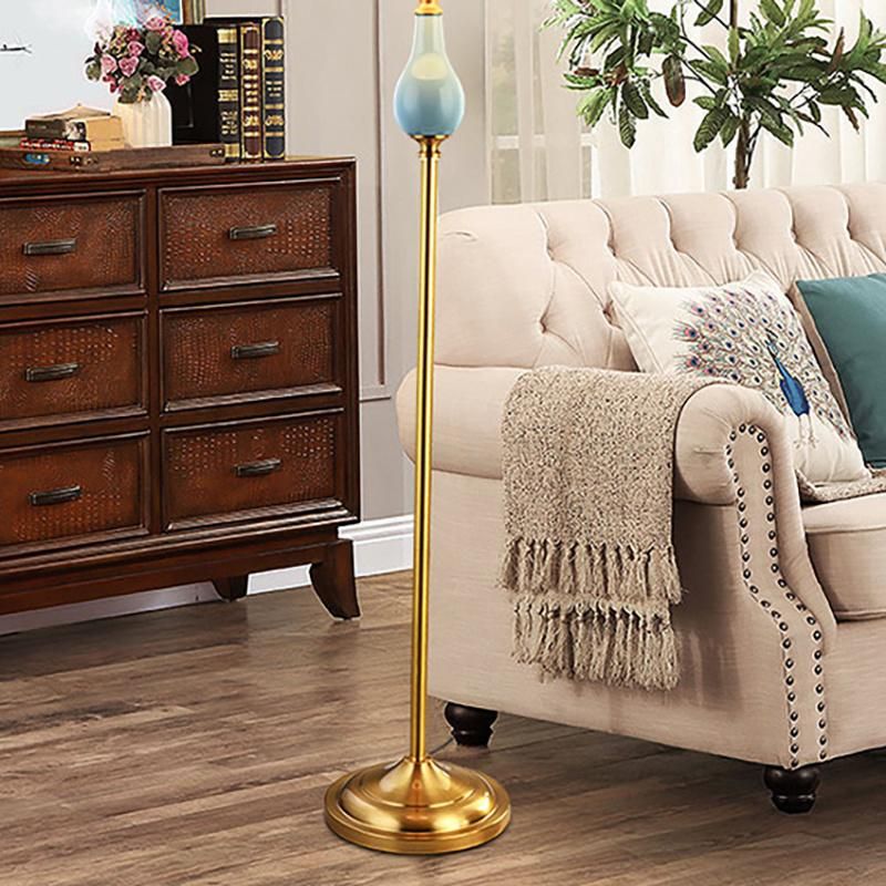 Nordic Copper Ceramic Table Lamp Living Room Bedroom Vertical Floor Lamp