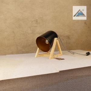 Cute Wooden Table Lamp with Metal Shade (C5007387-1)