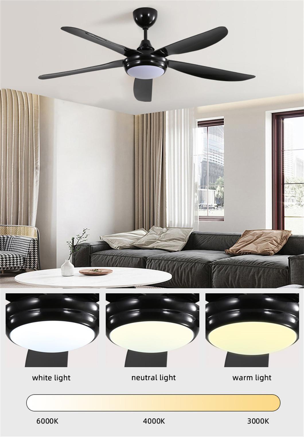 Wholesale Custom 3 ABS Fan Blades AC Power 3 Fan Speed 110V 220V Remote Control Ceiling Fan Light