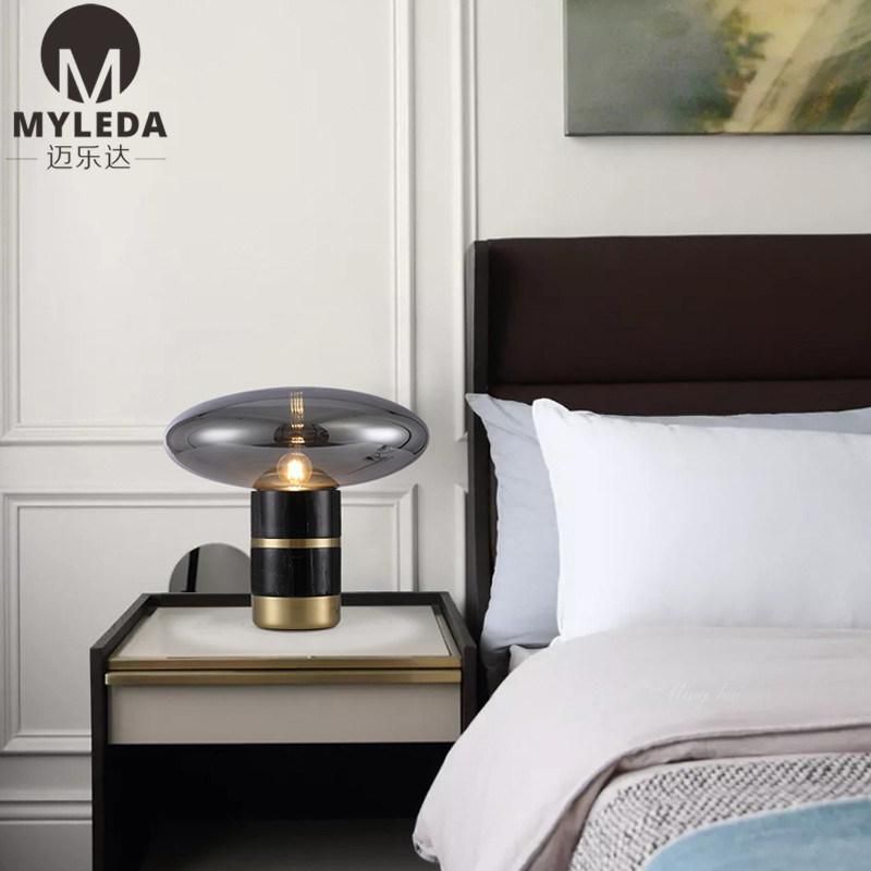 Decorative Indoor Modern Marble Brass Table Light