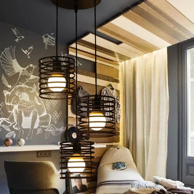 Large Bulb Shaped Glass Pendant Lamp Hanging Light Circle Pendant Light for Dining Room