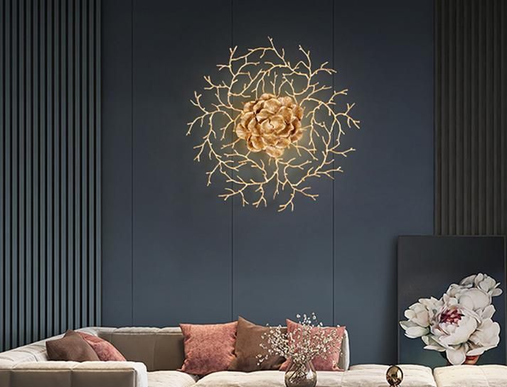 Decorative Indoor Brass Wall Light Lamp for Villas / Hotel Lobby