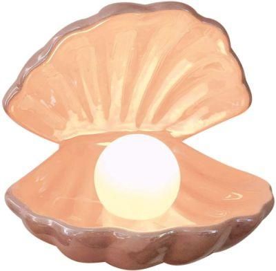Jlt-6620 Shell Pearl Light LED Night Light Ceramic Shell Lamp Tabletop Light for Kids Room Bedroom