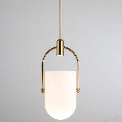 Metal Opal Glass Pendant Light for Dining Room