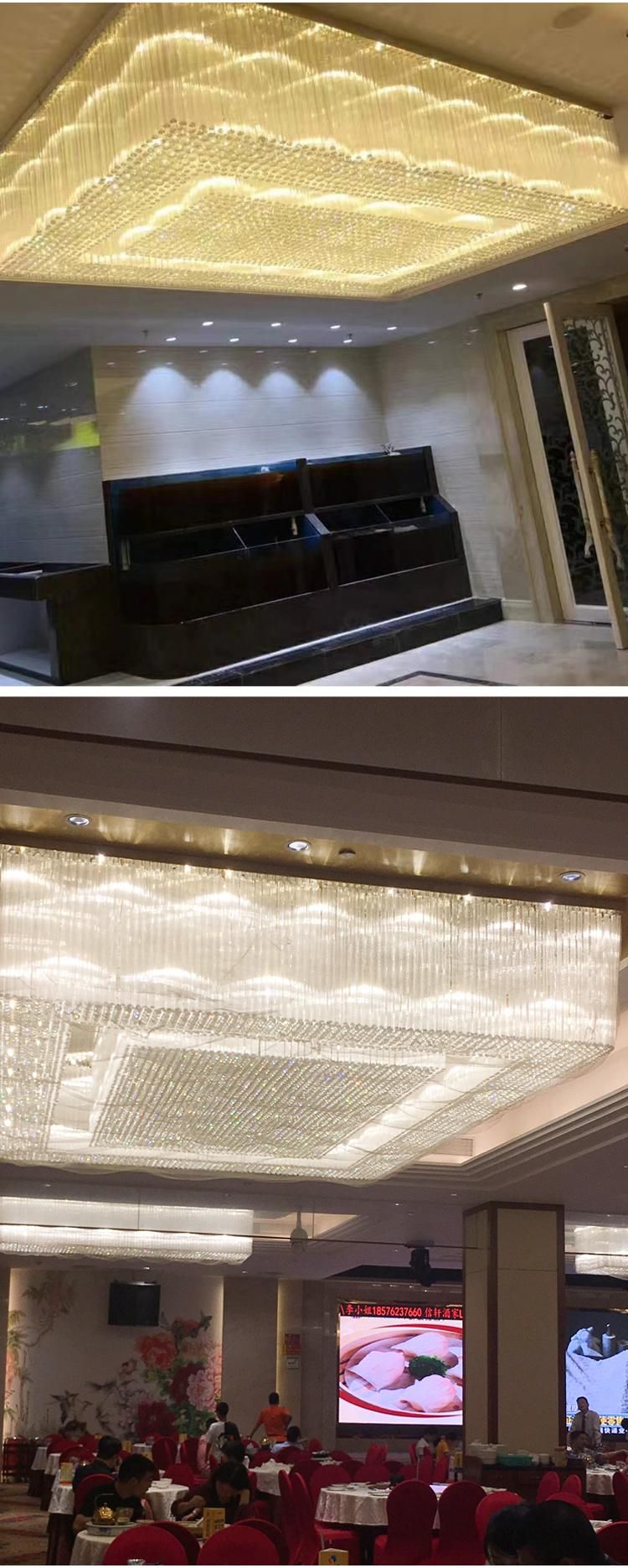 New Product Decoration Luxury Hotel Lobby Chandelier Lamp Custom Large Project Glass Ceiling Light