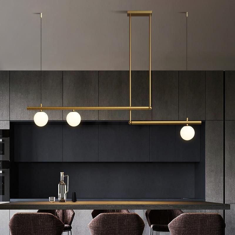 Modern Minimalist Long Pendant Lamp LED Restaurant Bar Kitchen Coffee Shop Light Nordic Lamp (WH-AP-255)