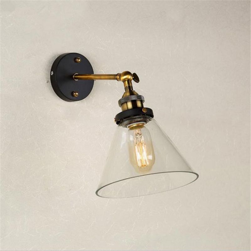 Vintage Wall Lamps Iron+Glass Wall Lights American Country Glass Wall Lamp (WH-VR-110)