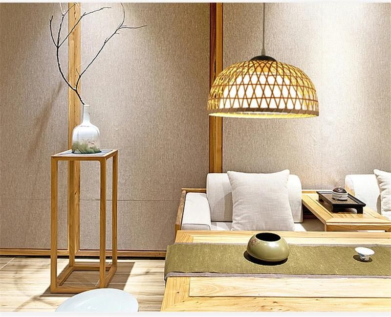 Modern Style Wood Pattern Retro Decoration Wooden Cage Pendant Lights for Home, Bar, Living Room, Dining Room