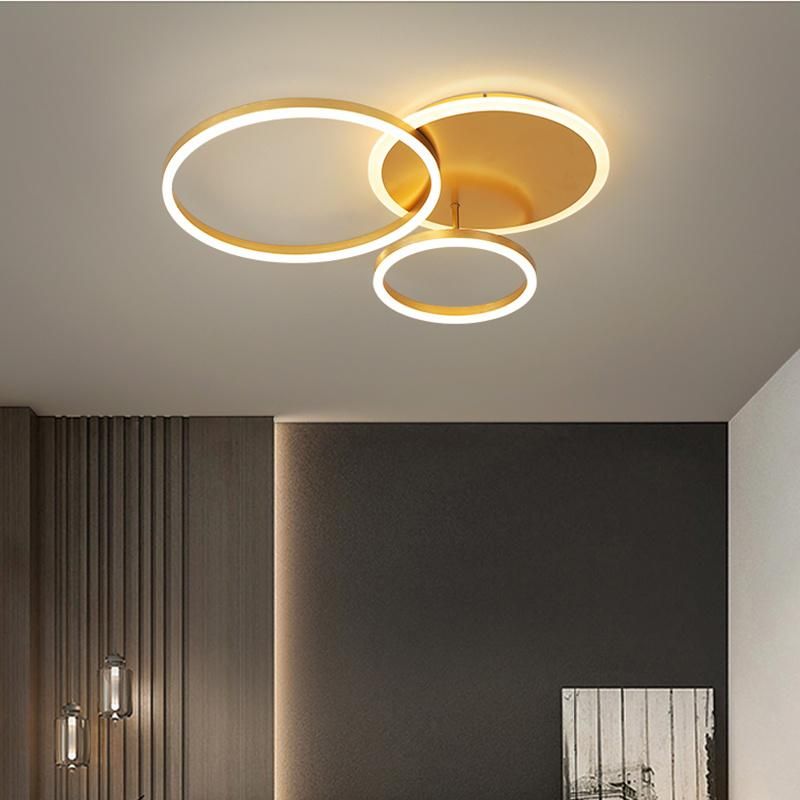 Polycyclic Design Golden Ceiling Lamp Living Room Lamp Hotel Lamp LED