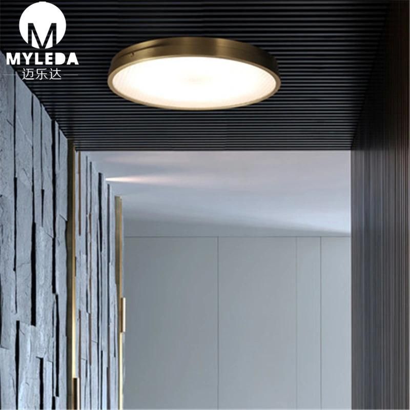 Modern Brass and White Acrylic Round LED Ceiling Lighting