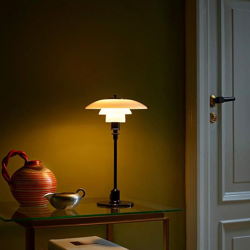 Umbrella Shade Vintage Style Household Table Lamp Nightstand Light Lamp