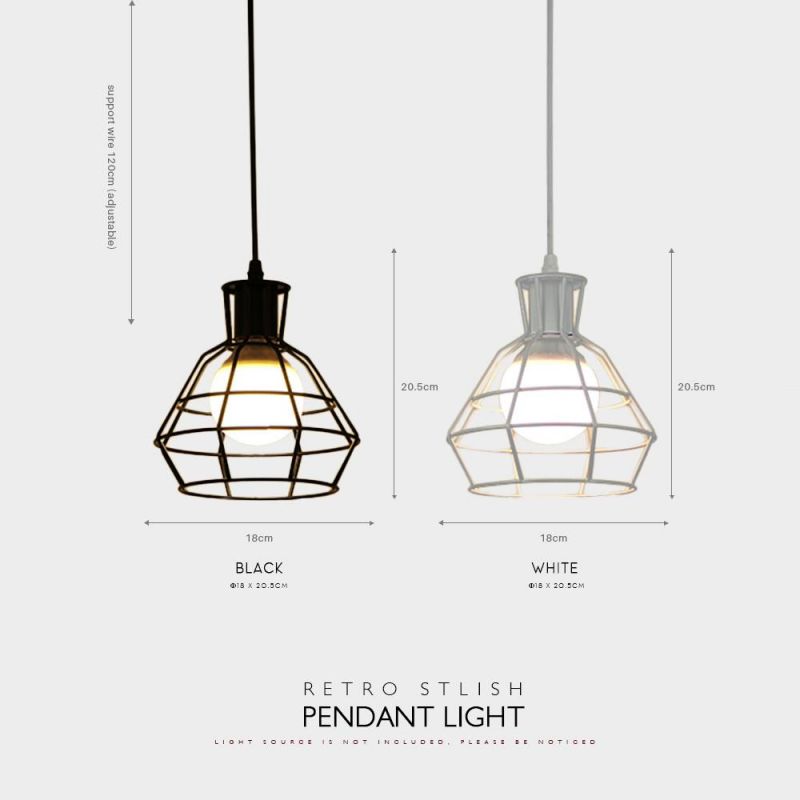 Vintage Iron Cage Loft Kitchen Bar Light Indoor Home Decor Suspension LED Pendant Light 5W E27 Lamp AC85-265V