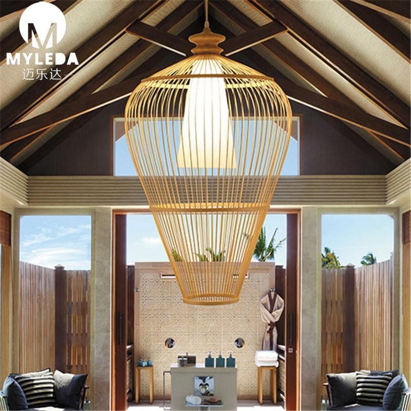 Bamboo Lantern Wood Decoration Hanging Light Fixture Chandelier