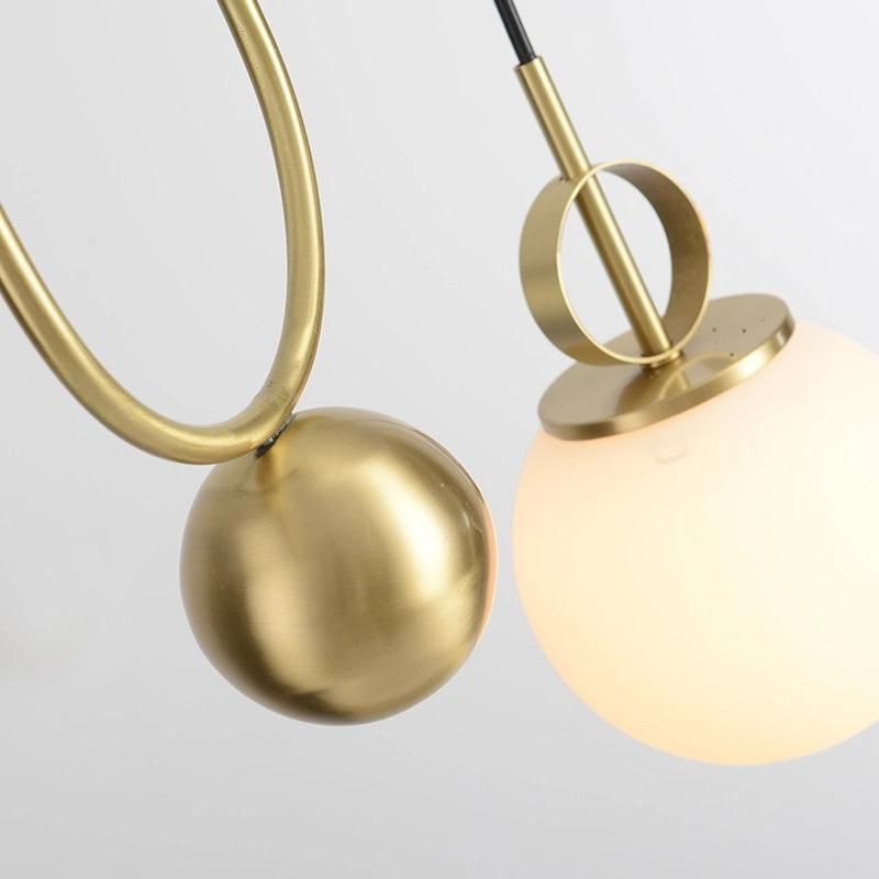 Modern Linear Pendant Light LED Indoor Pulley Glass Ball Bedside Living Room Lighting Bedroom Pendant Lamp (WH-AP-165)