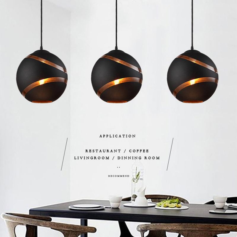 Industrial Global 1 Bulb LED Chandelier Black White Retro Pendant Lamp Lighting for Cafe Bar Bed Room Dinner Room Decorative