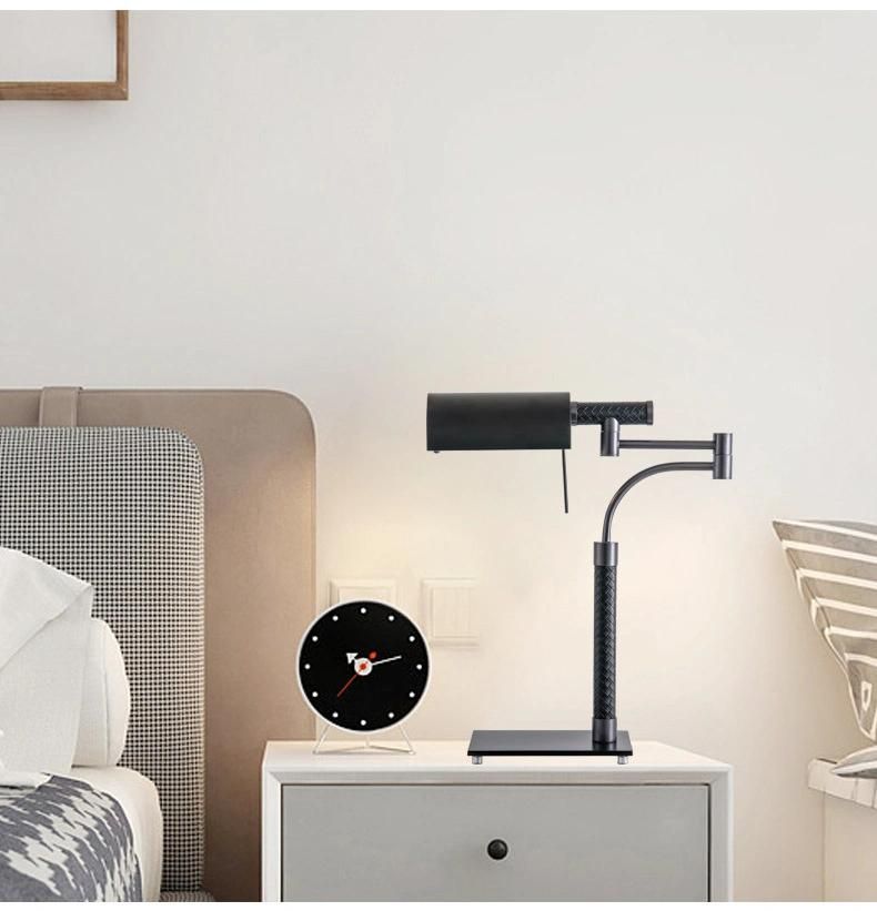 American Industrial Style Simple Creative Leather Desk Lamp Designer Style Study Bedroom Bedside Lamp Exhibition Hall Decorative Lamp