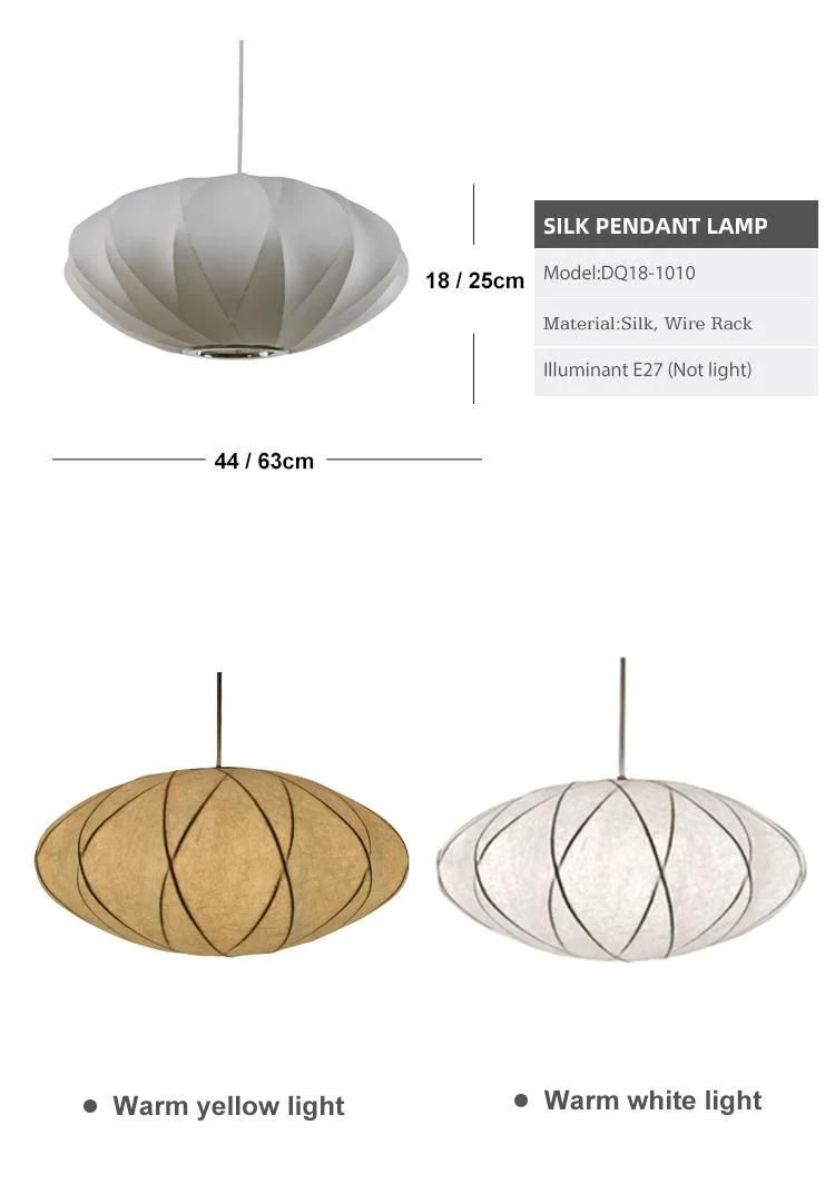 Factory Supplier Modern Light Fixture Japanese Style Lamp Silk Pendant for Bedroom Acrylic Vintage Loft Style Lamp Hanging