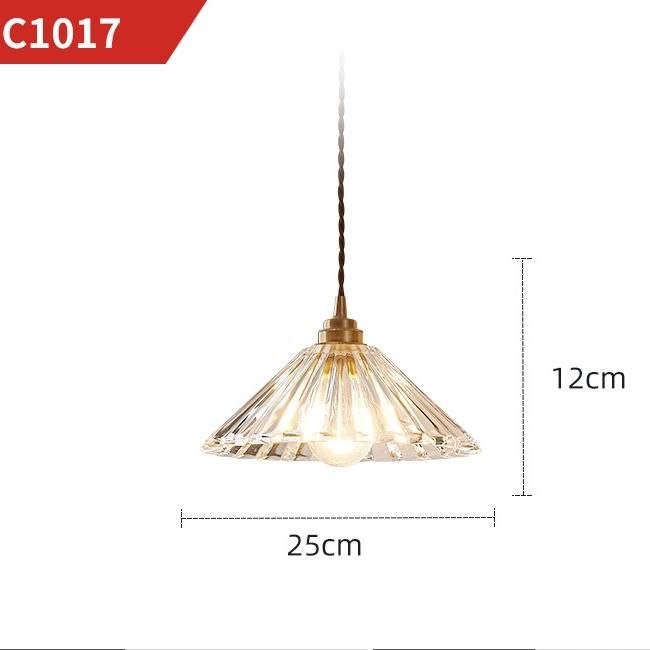 Nordic Glass Light Luxury Chandelier All Copper Bedside Dining Room Living Room Lamp