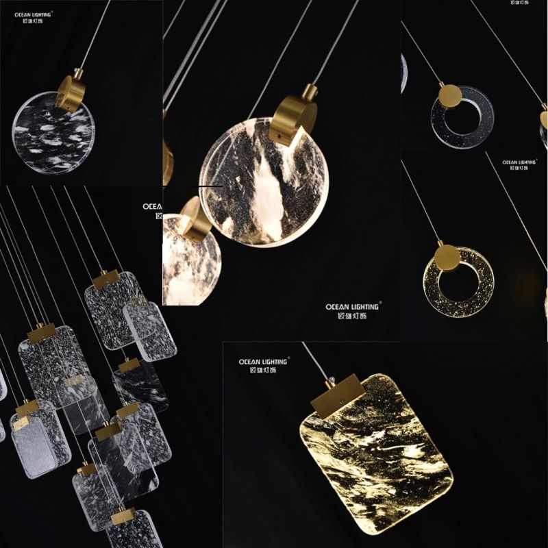 Modern Indoor Chandelier Simple Pendant Lamp with Creat Shape crystal