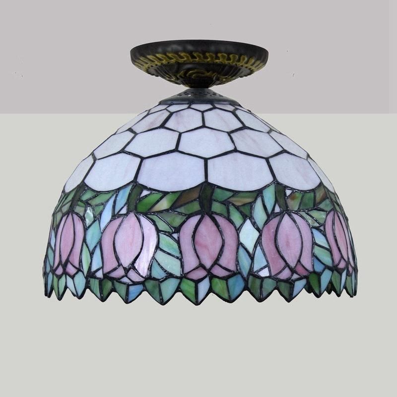 Tiffany Pink Color Ceiling Lamp Dining Room Hallway Sitting Room Light (WH-TA-17)