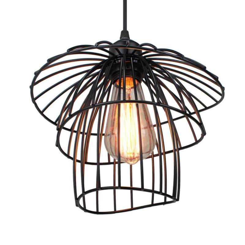 Retro Loft Pendant Lamps Indoor E27 Metal Guard Restaurant Lamp Decoration Iron Pendant Lights (WH-VP-90)