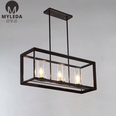 Industrial Light Kitchen Dining Table Black Glass Pendant Light