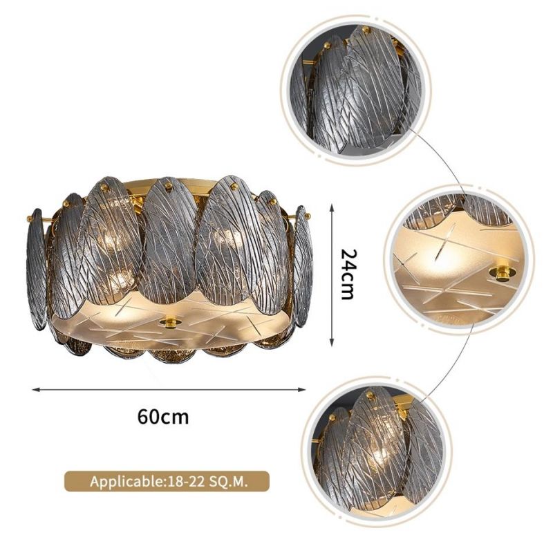 Ceiling Chandelier for Living Room Leaf Glass Decorative ceiling Lights Modern ceiling Lamp (WH-CA-64)