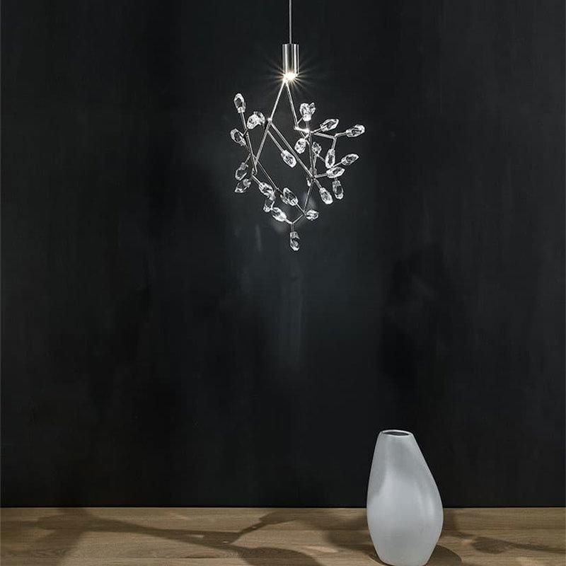 2022 Postmodern New Simple Design Stainless Steel Cage Linear Pendant Light
