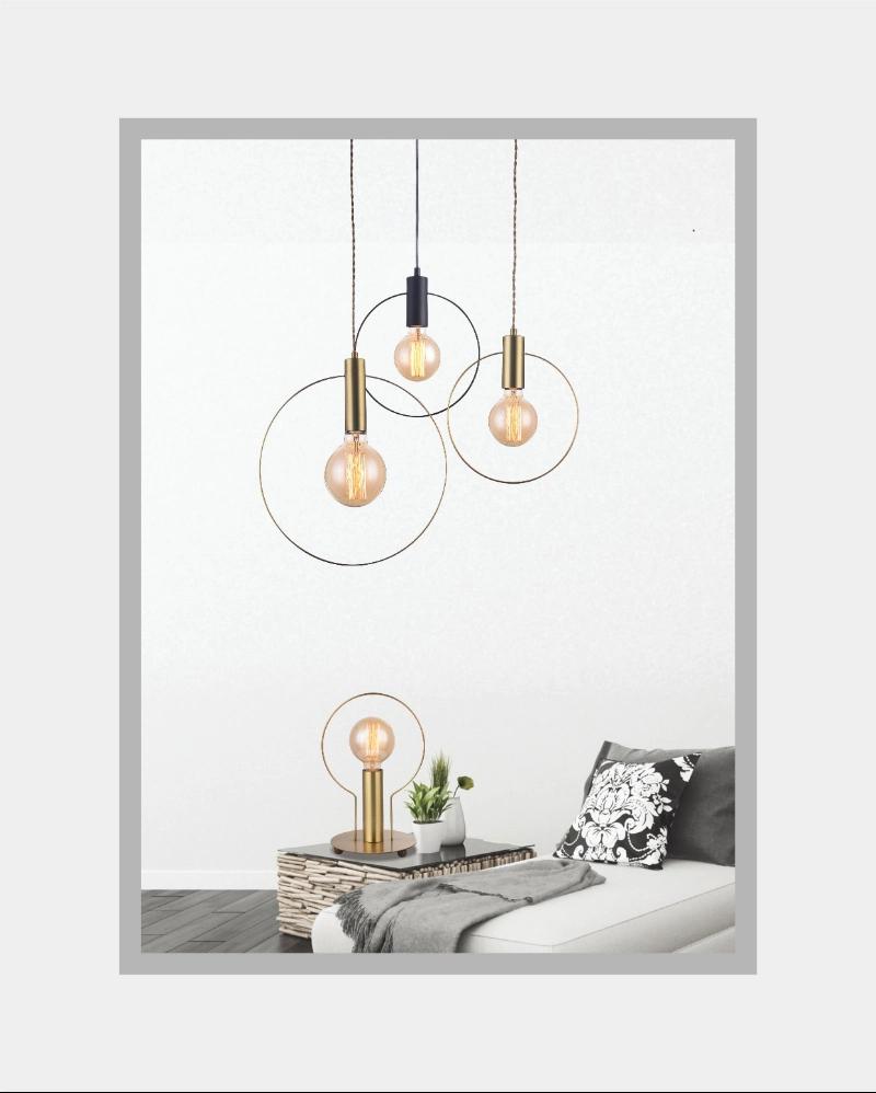 Round Shape Hanging Ceiling Lighting Simple Metal Pendant Lamp