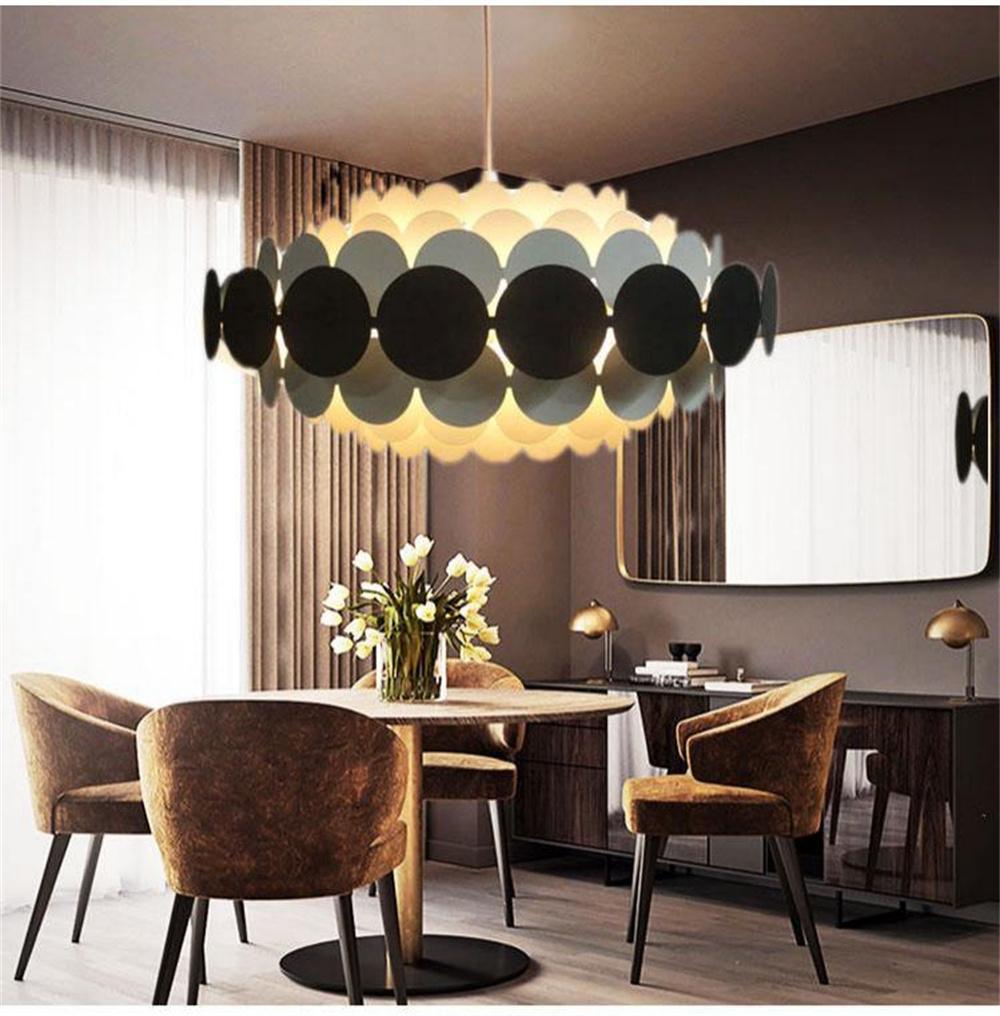 New Post-Modern Nordic Lamps Light Luxury Simple Creative Restaurant Living Room Bedroom Net Red Doughnut LED Chandelier