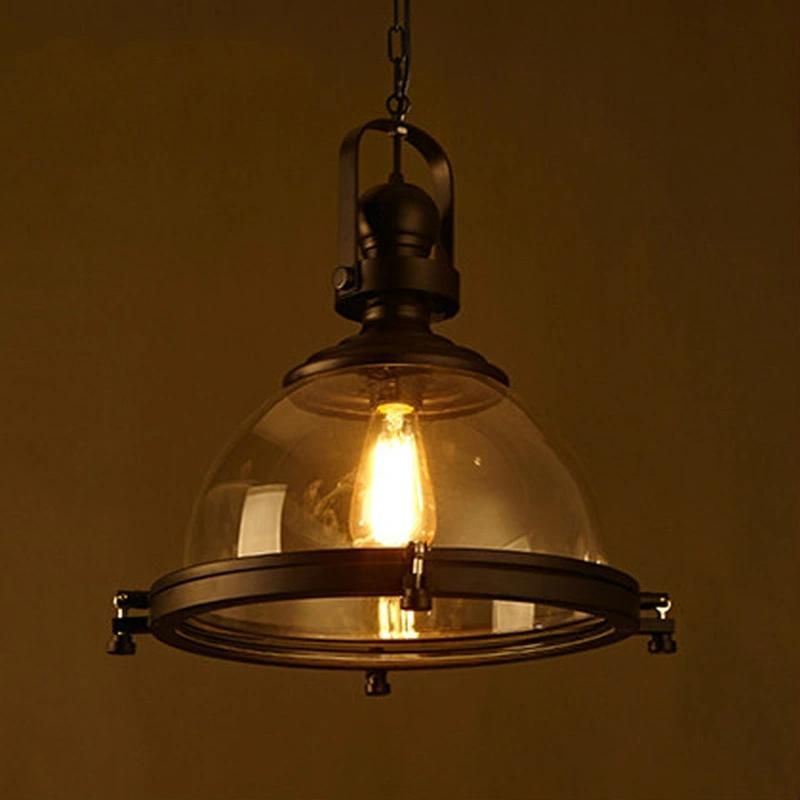 Loft Industrial Iron Glass Pendant Lamp Living Room Bar Cafe Clothing Retro Pendant Light (WH-VP-131)