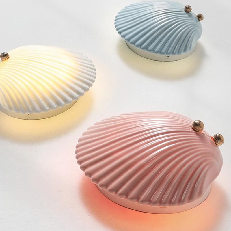 Colored Shell Shape Wall Lamp Children Bedroom Lamp Nightstand Lamp LED