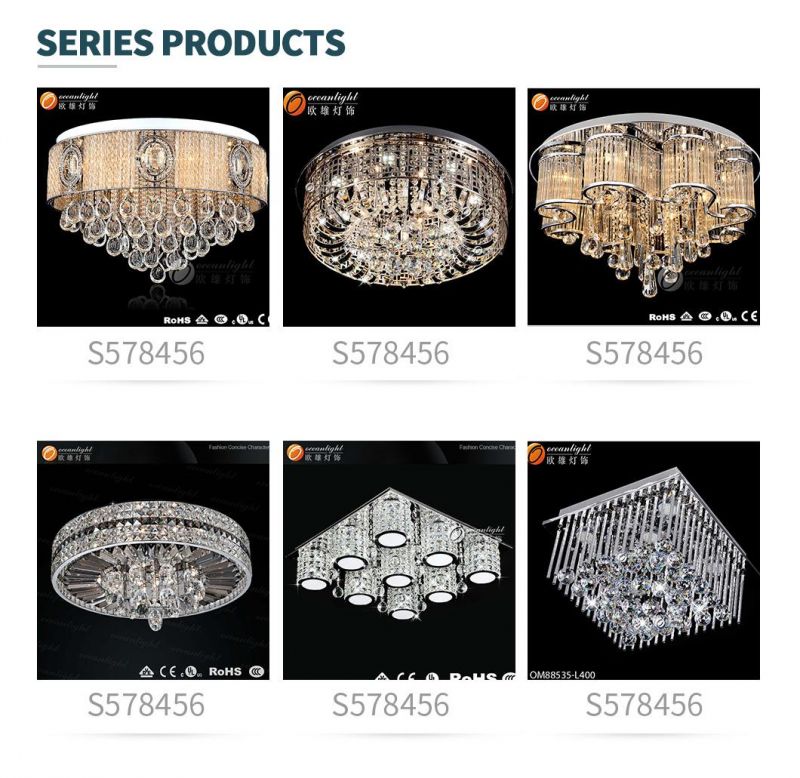 Ceiling Light Design Pendant Lamp Drop Fixture Indoor Crystal Chandelier (Om55106-600)