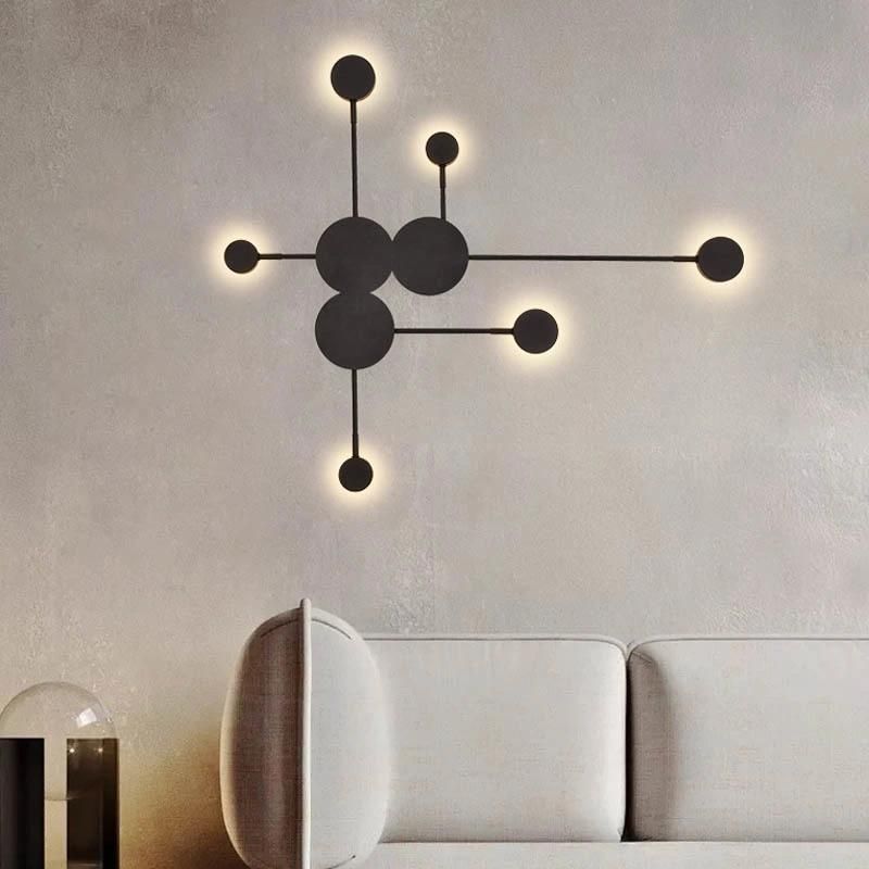 Modern Art 6 Heads Iron Wall Lamp for Living Room