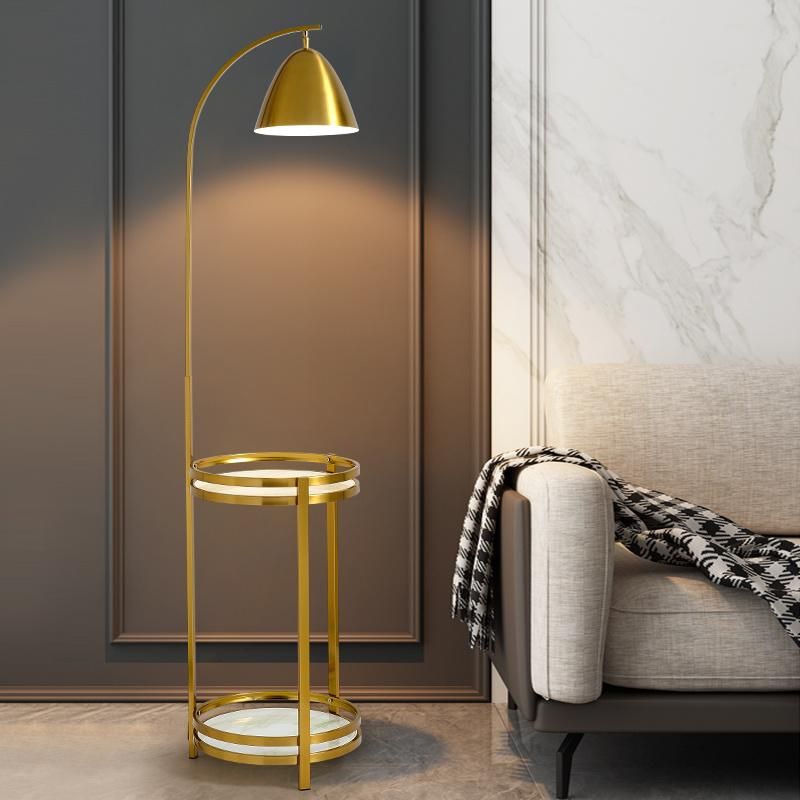 Marble Base Decorative Interior LED Modern Floor Standing Lamp Unique Desk Floor Light Standing Home Decoration Tray Lighting Floor Lamp with Table