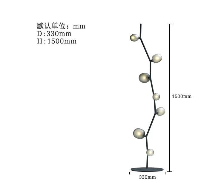 Nordic Living Room Simple Light Luxury Glass Ball Tree Bedroom Model Room Art Creative Decoration Designer Floor Lamp