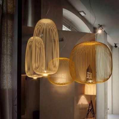 Foscarini Spokes Pendant Light 1/2 Iron Bird Cage Lamp Dining Room Kitchen Spokes Suspension Lamp (WH-AP-279)