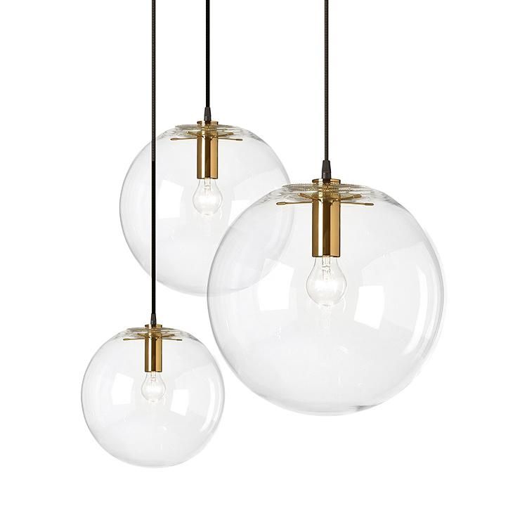 Globe Modern Ceiling Lamp Clear Glass Ball Shade Ceiling Pendant Lighting for Kitchen