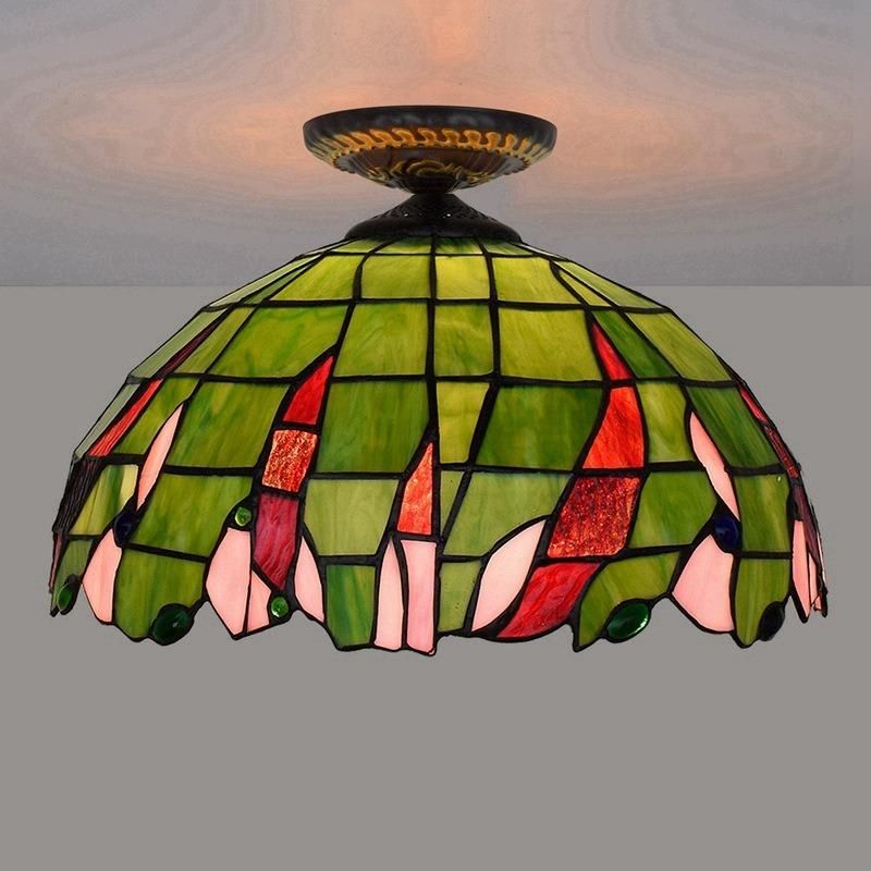Creative Green Retro Tiffany Lamp Stained Glass Pendant Lights for Bar Restaurant Glass Light (WH-TA-25)