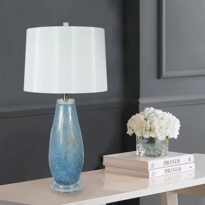 Modern Nordic American Simple Blue and Green Glass Lamp Fashion Creative Lamp Bedroom Villa Living Room Bedside Decoration Glass Table Lamp